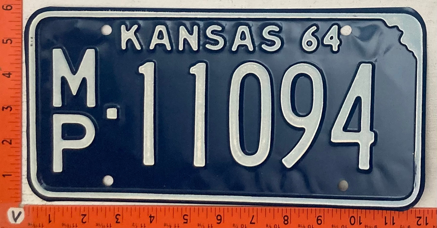 1964 Kansas #M/P 11094 Passenger License Plate
