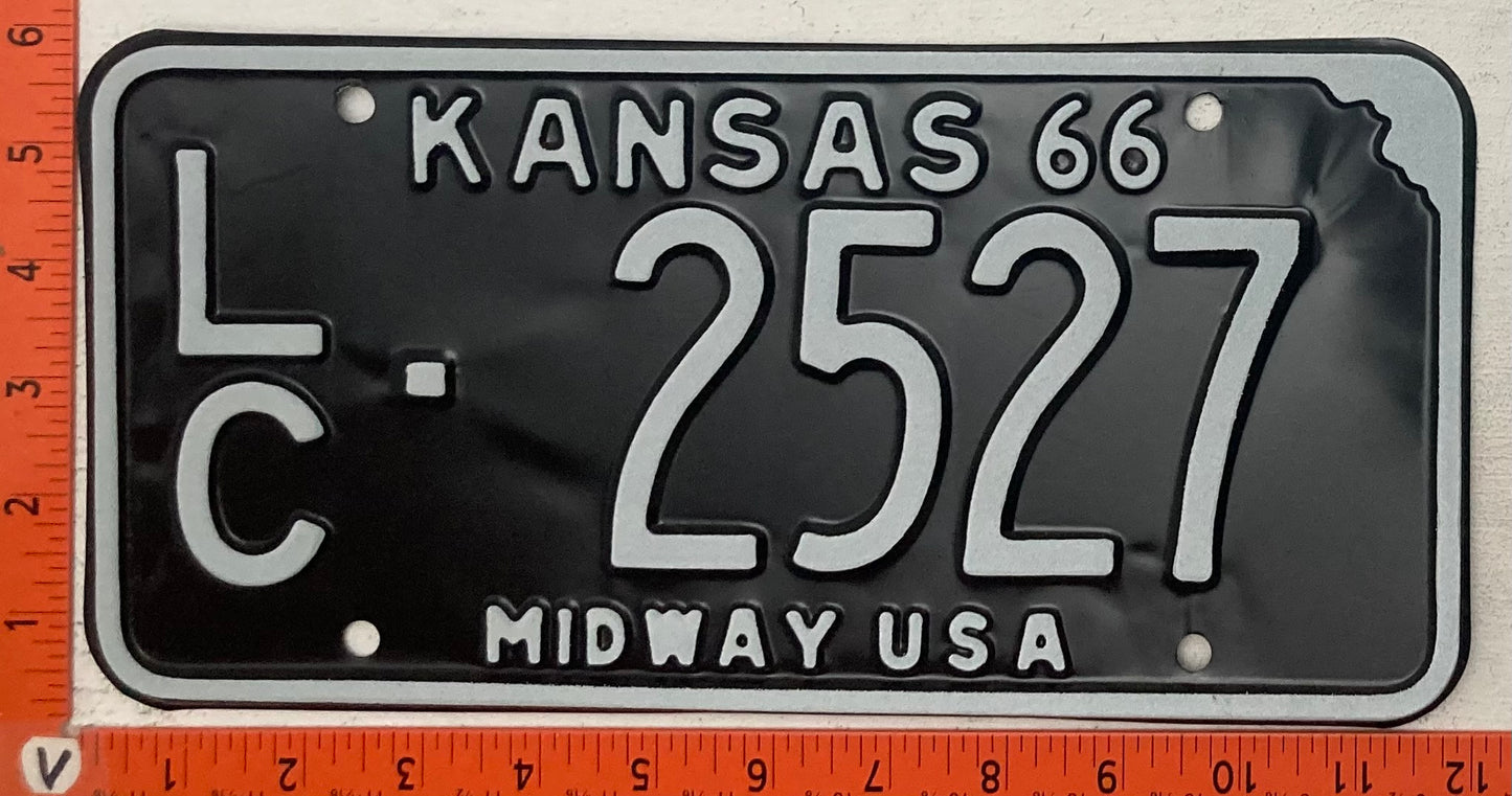 1966 Kansas #L/C 2527 Passenger License Plate