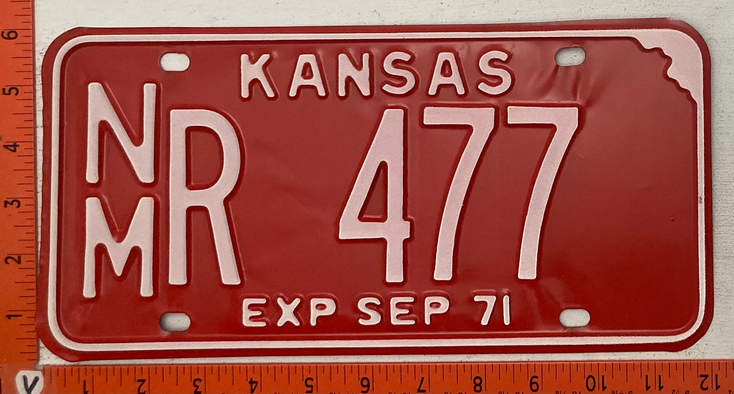 1971 Kansas #N/M R 477 Passenger License Plate
