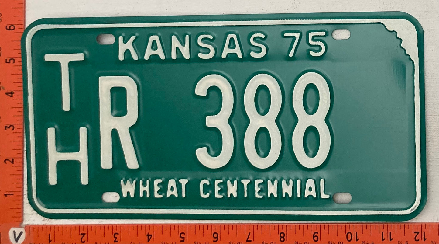 1975 Kansas #T/H R 388 Passenger License Plate