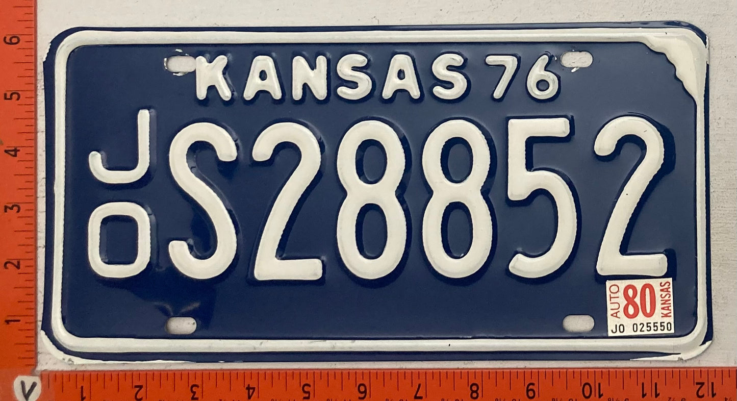 1980 Kansas #J/O S28852 Passenger License Plate