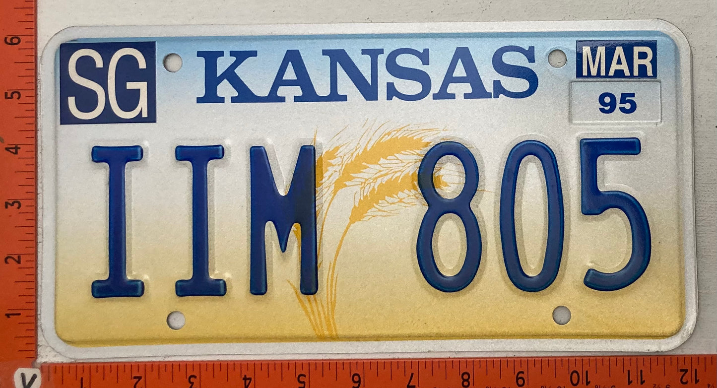 1995 Kansas #IIM 805 Passenger License Plate