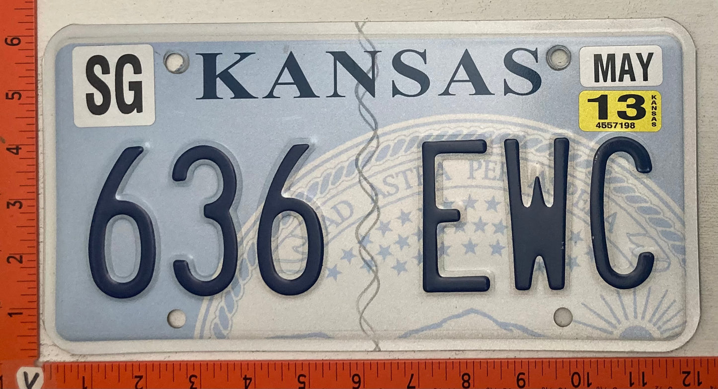 2013 Kansas #636 EWC Passenger License Plate
