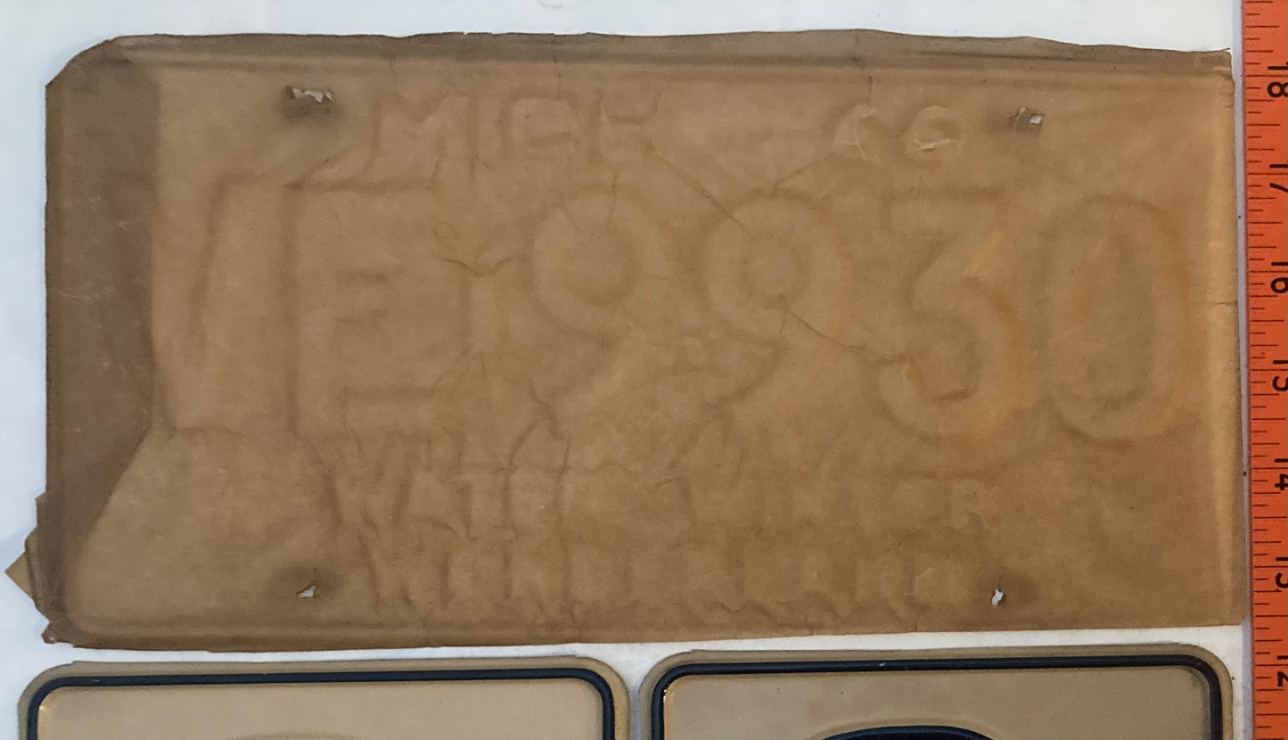 1966 Michigan #VE-9930 Passenger License Plate (Pair)