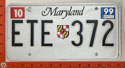 1999 Maryland #ETE 372 Passenger License Plate