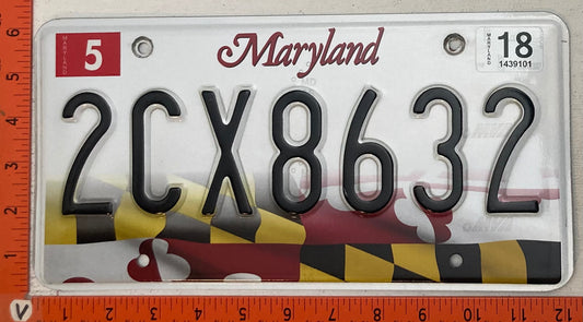 2018 Maryland #2CX8632 Passenger License Plate