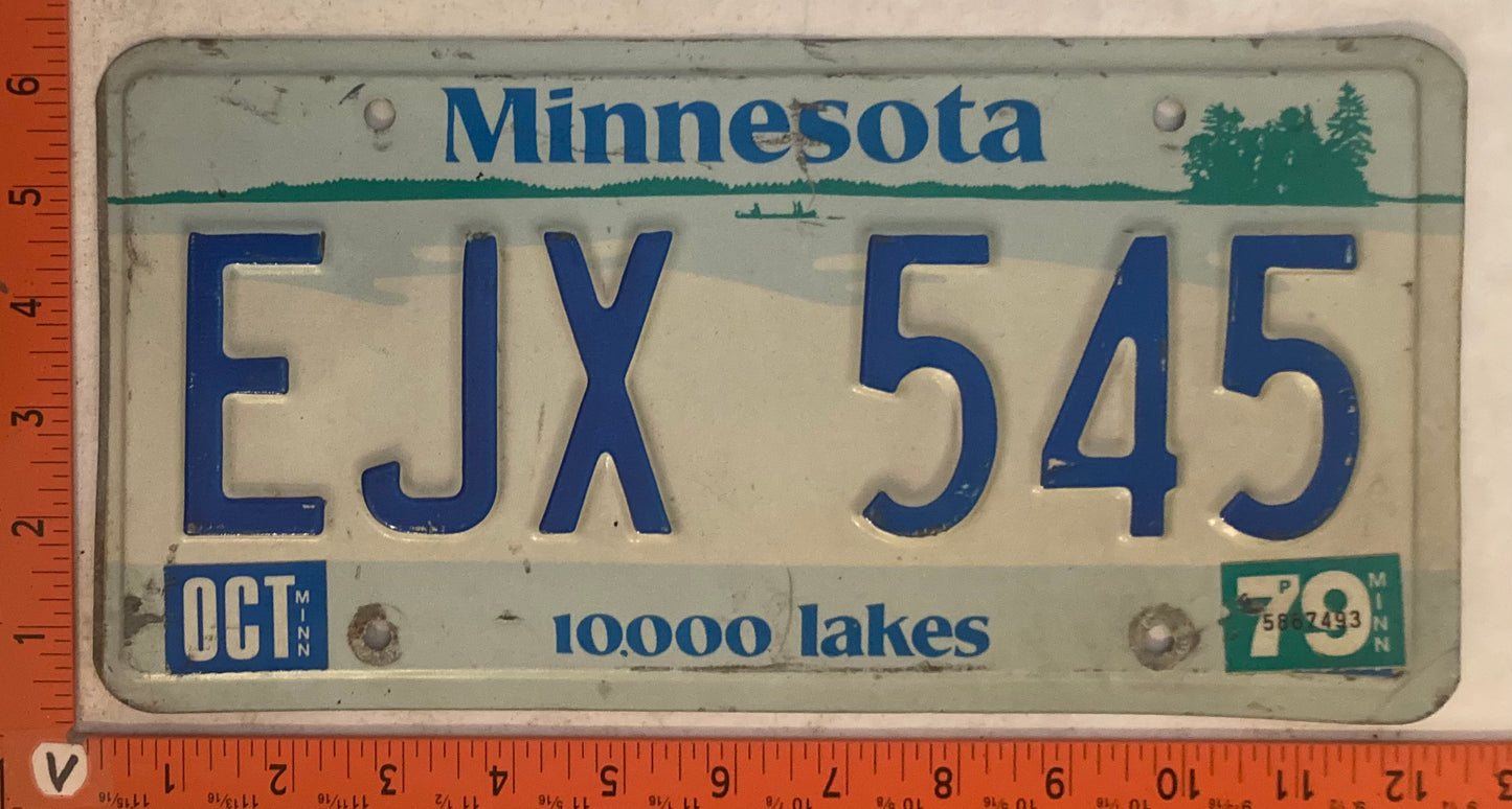 1979 Minnesota #EJX 545 Passenger License Plate