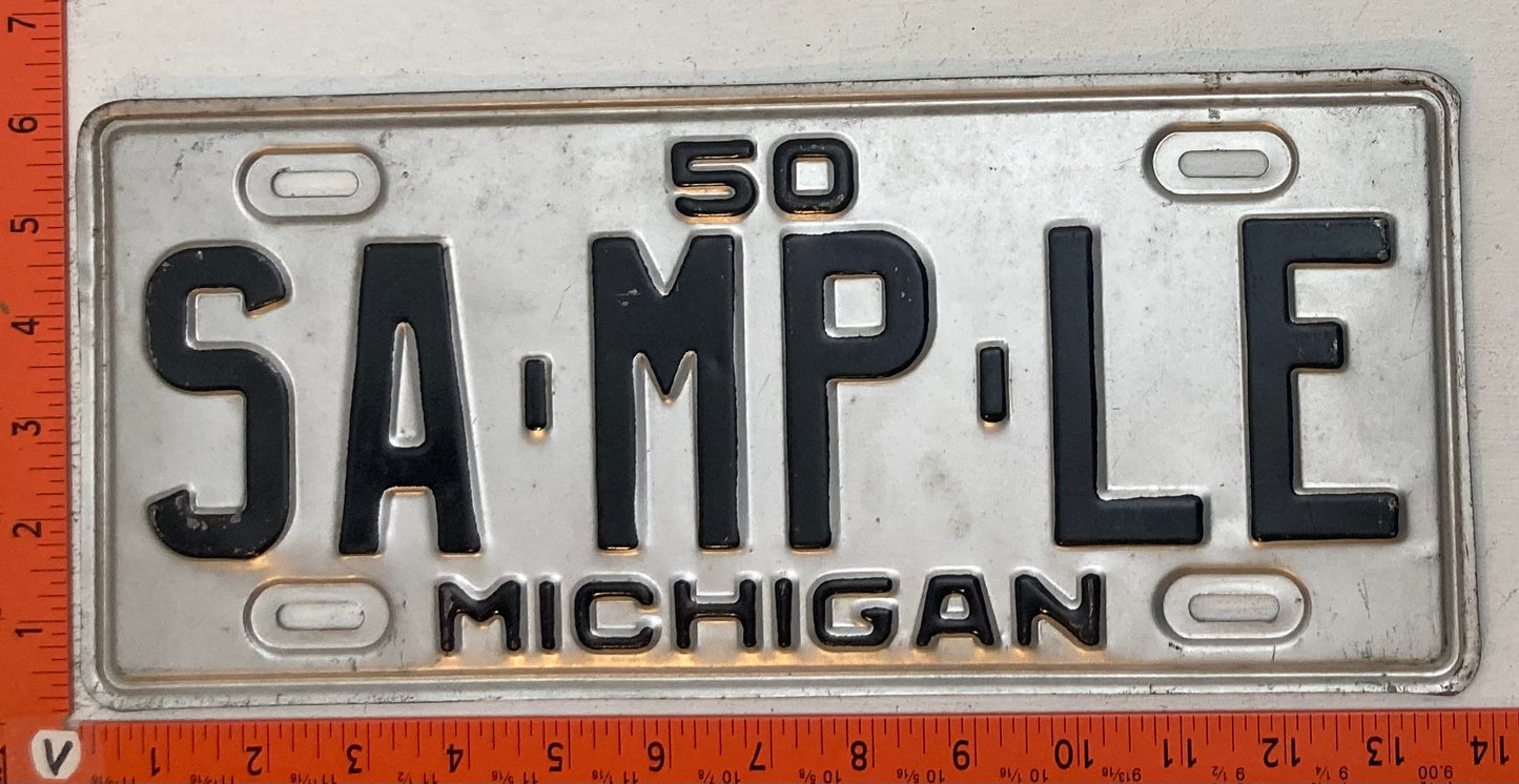 1950 Michigan #SA-MP-LE Passenger License Plate
