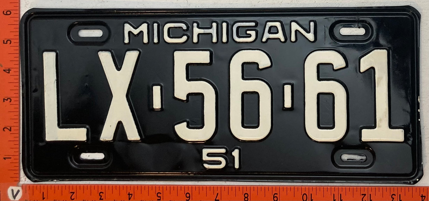 1951 Michigan #LX-56-61 License Plate