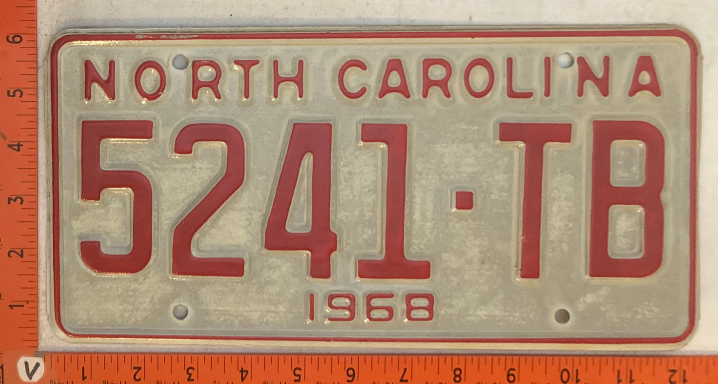 1968 North Carolina #5241-TB Truck License Plate