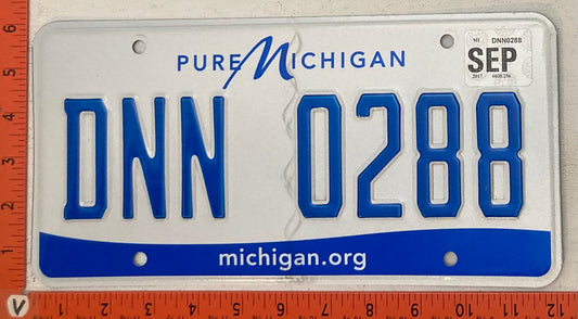 2017 Michigan #DNN 0288 Passenger License Plate