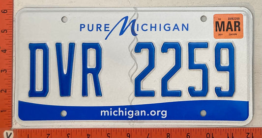 2019 Michigan #DVR 2259 Passenger License Plate