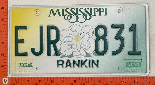 Undated Mississippi #EJR 831 Passenger License Plate