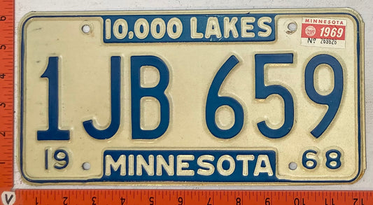 1969 Minnesota #1JB 659 Passenger License Plate