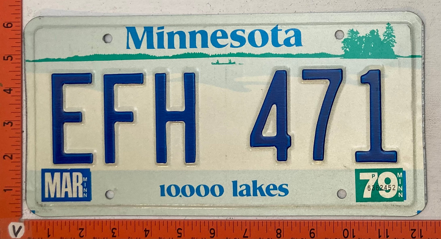 1979 Minnesota #EFH 471 Passenger License Plate
