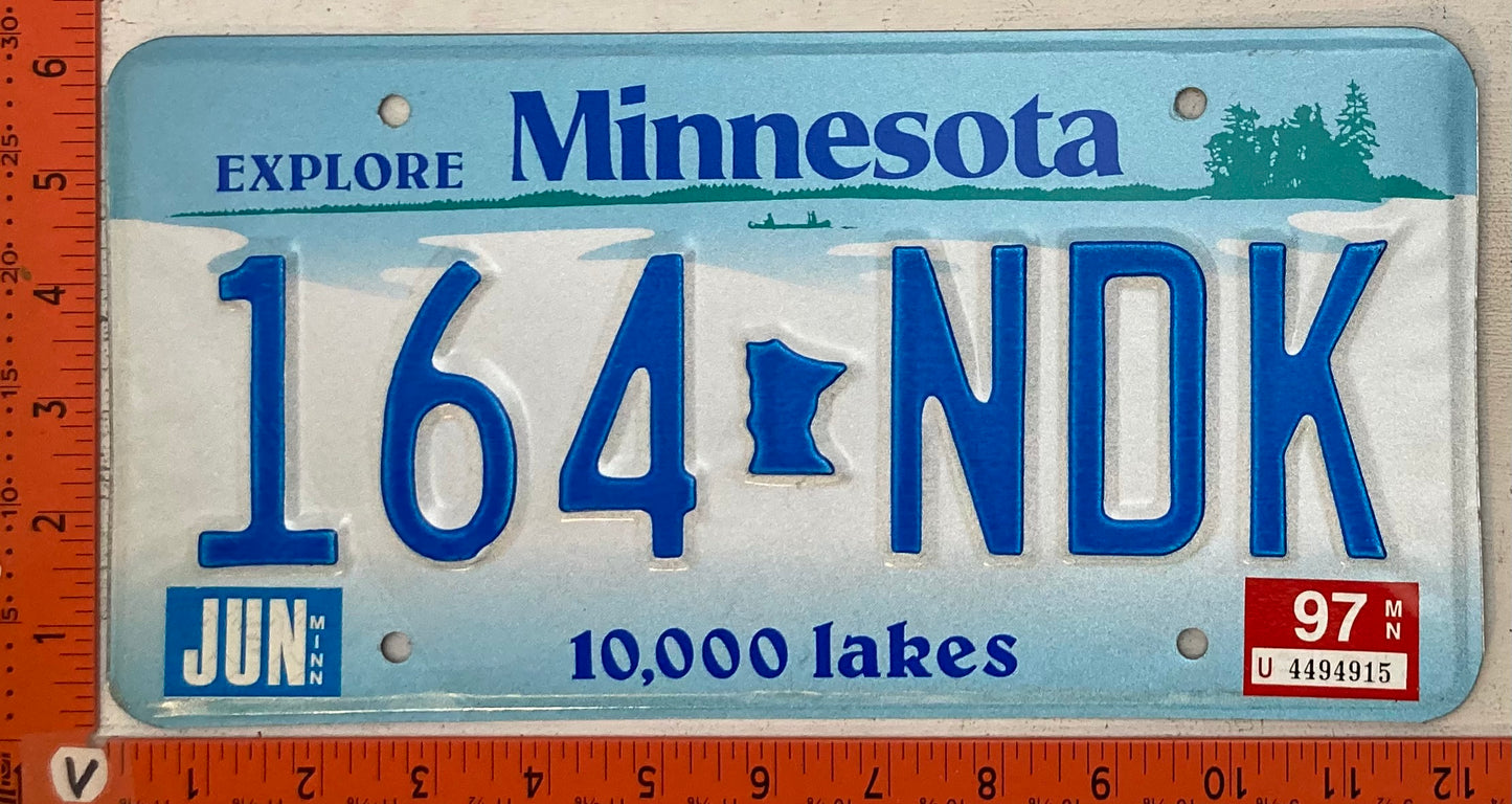 1997 Minnesota #164 NDK Passenger License Plate