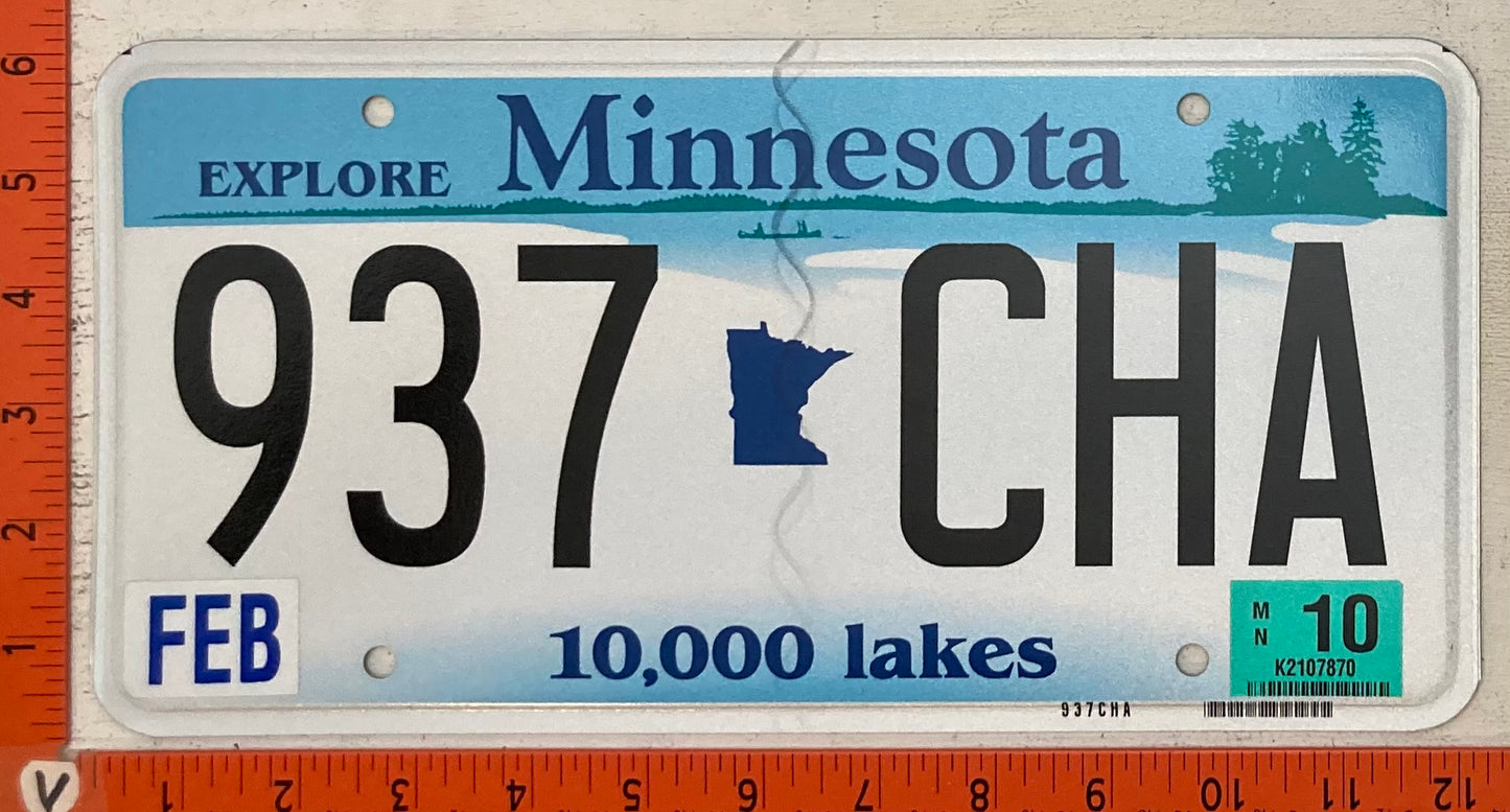 2010 Minnesota #937 CHA Passenger License Plate
