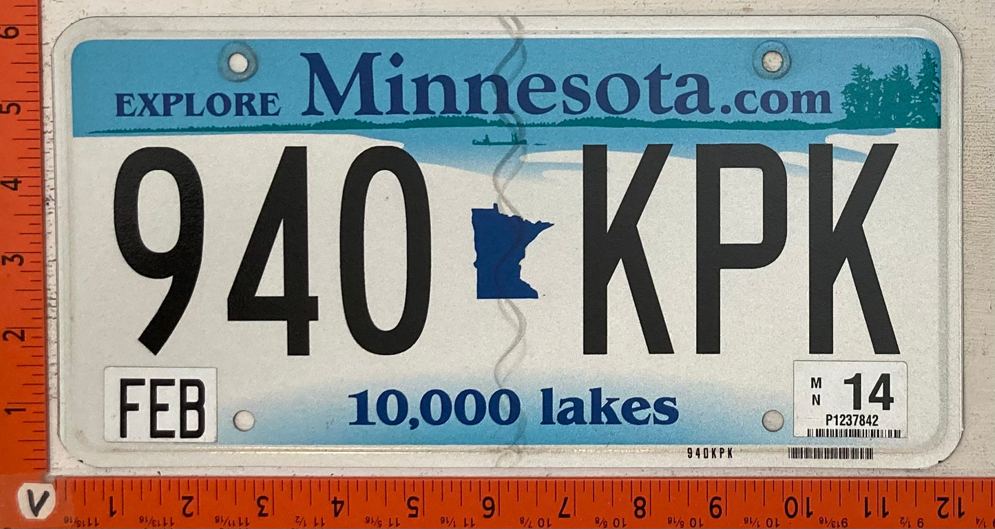 2014 Minnesota #940 KPK Passenger License Plate