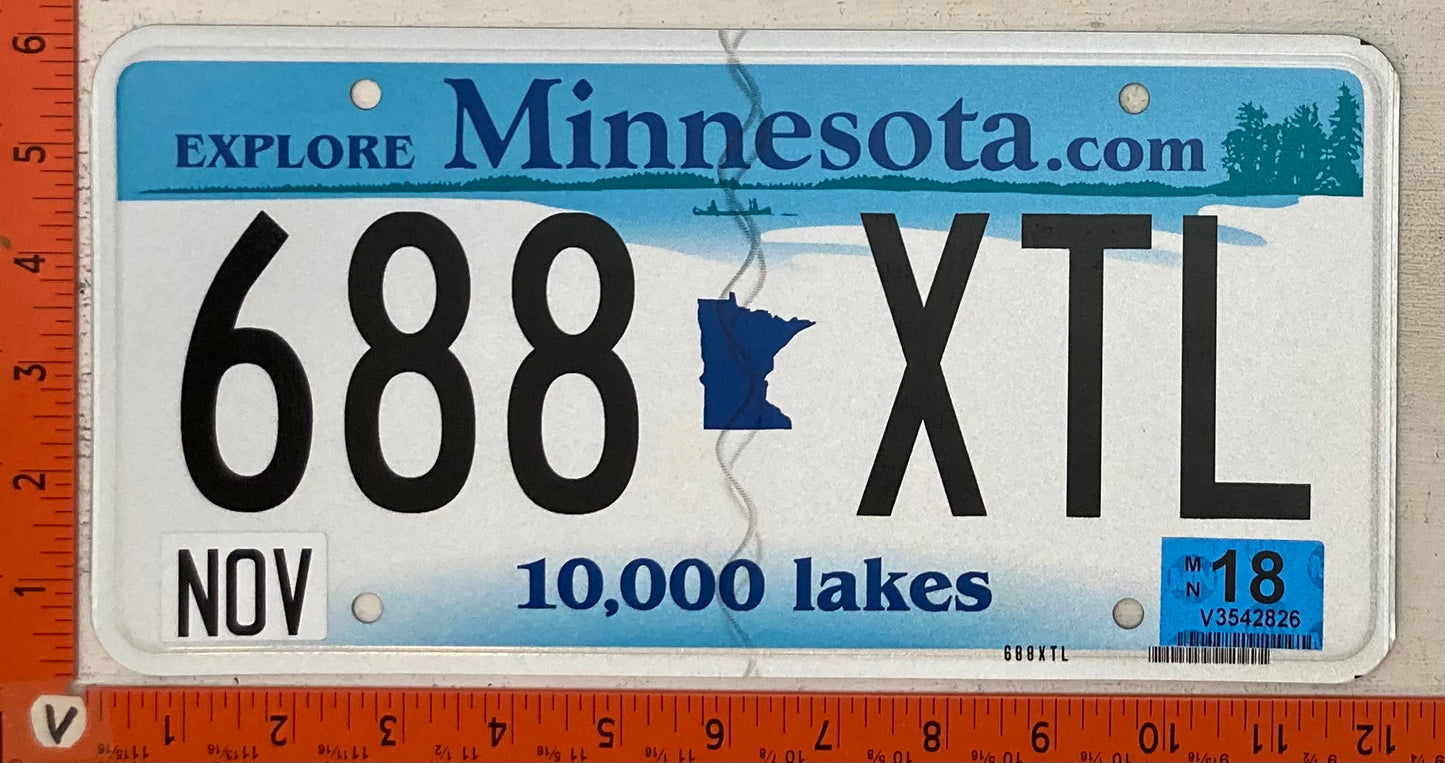 2018 Minnesota #688 XTL Passenger License Plate