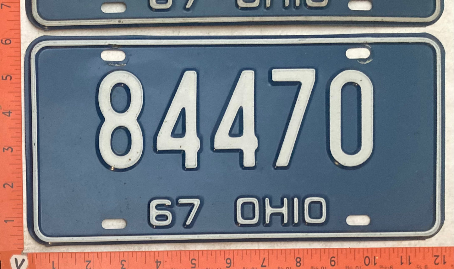 1967 Ohio #84470 Passenger License Plate (Pair)