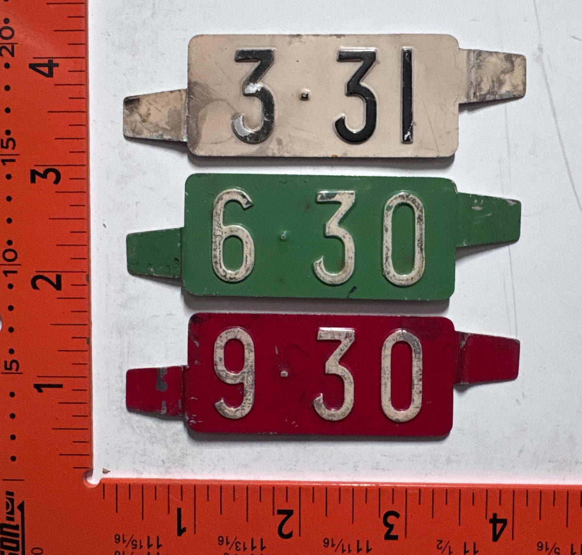3 Delaware Passenger License Plate Date Tabs