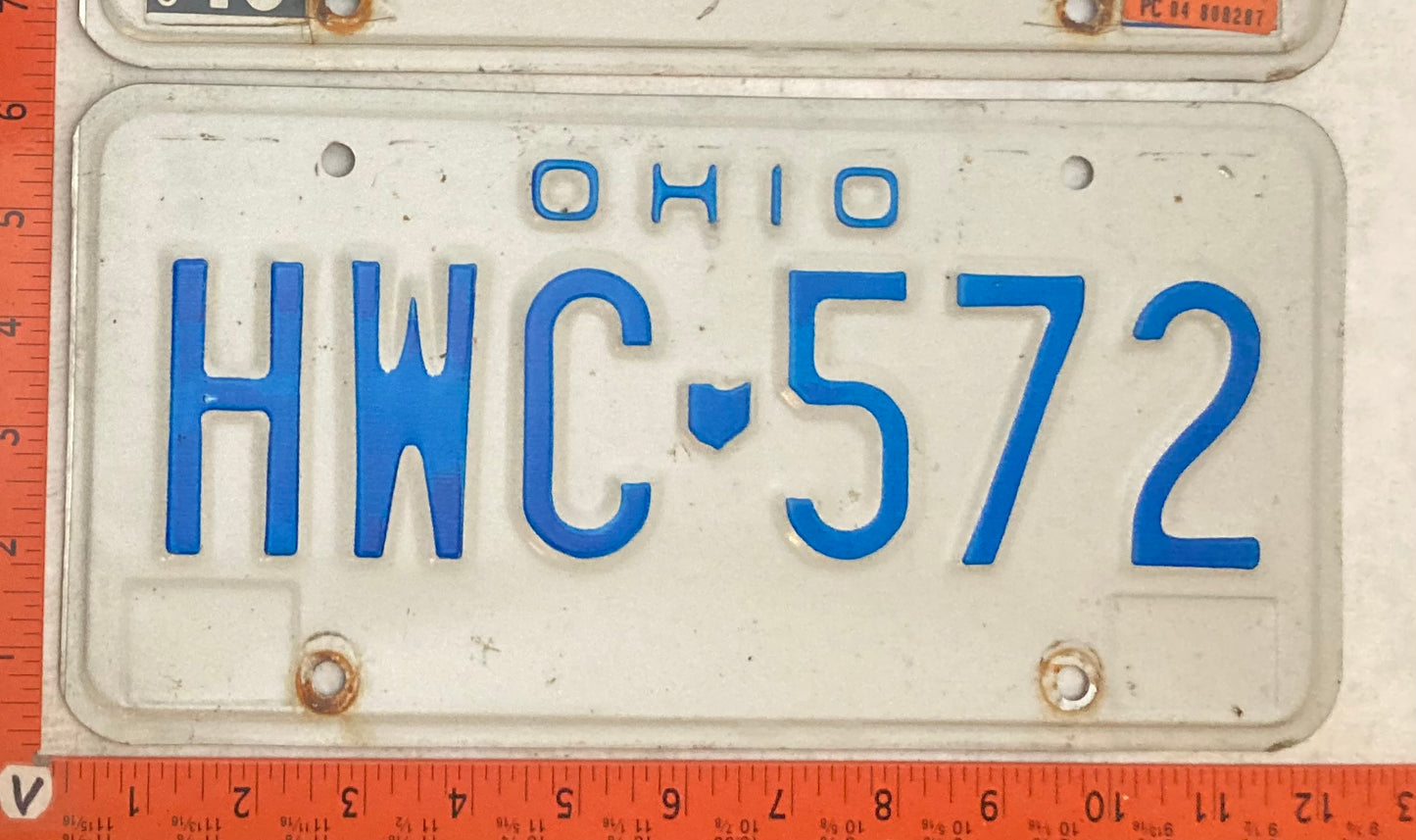 1982 Ohio #HWC 572 Passenger License Plate (Pair)