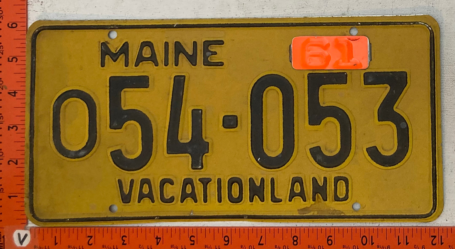 1961 Maine #O 54-0553 Passenger License Plate