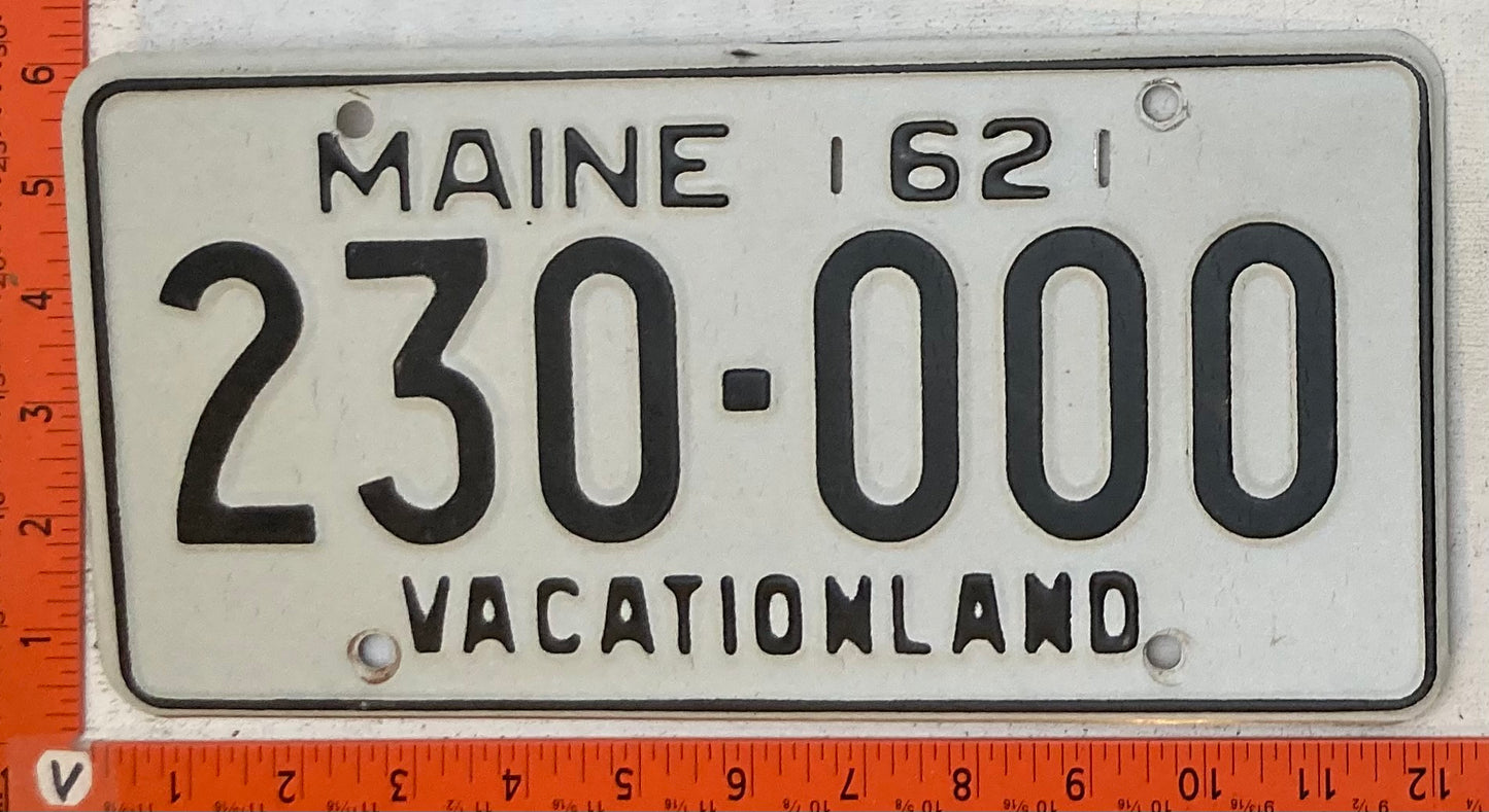 1962 Maine #230-000 Passenger License Plate