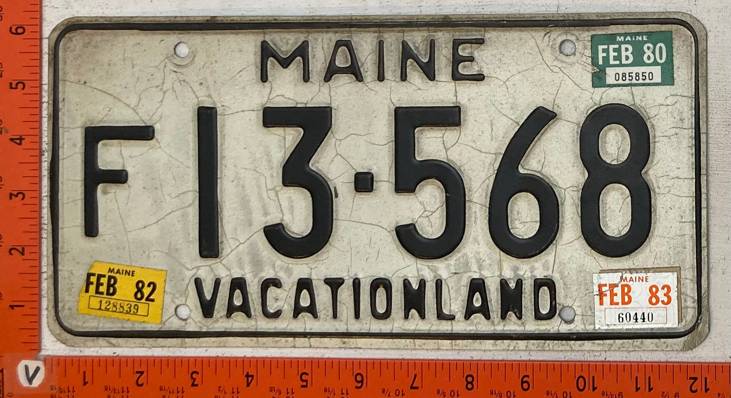 1983 Maine #F 13-568 Passenger License Plate