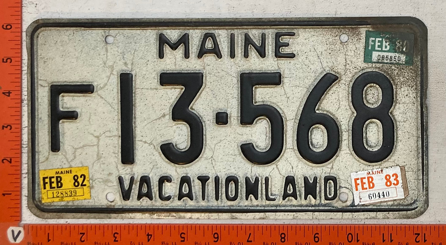 1983 Maine #F 13-568 Passenger License Plate
