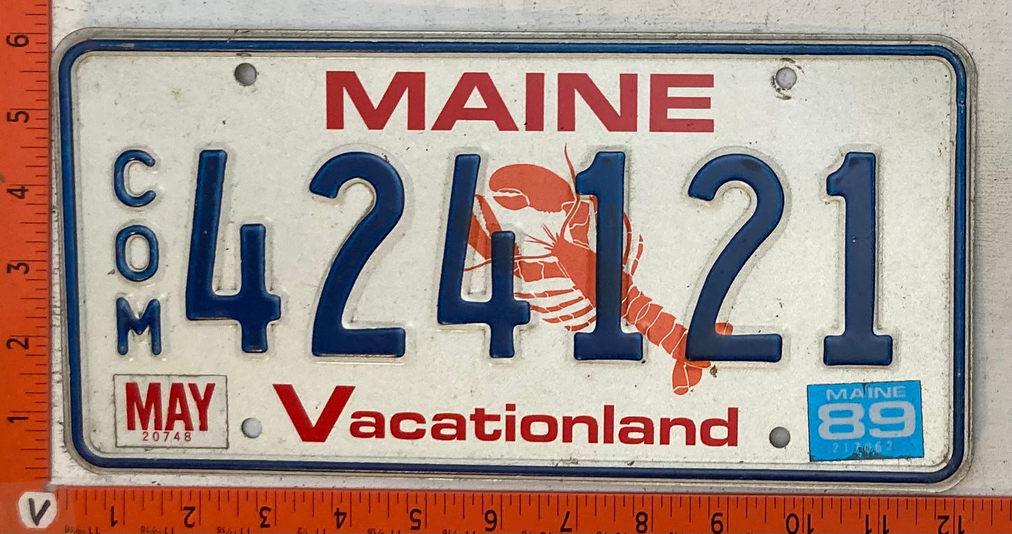 1989 Maine #424121 Commercial License Plate