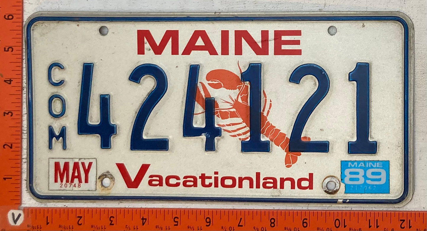 1989 Maine #424121 Commercial License Plate