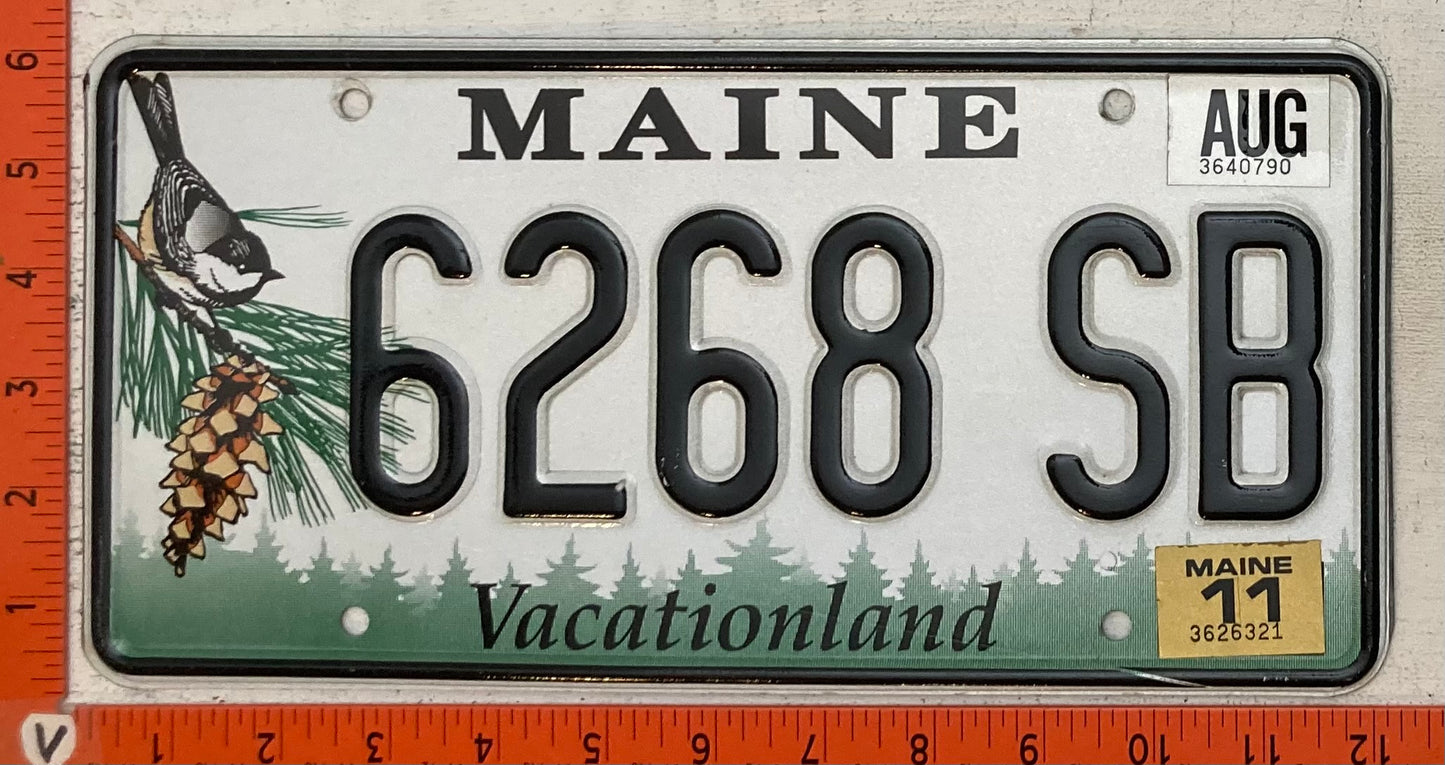 2011 Maine #6268 SB Passenger License Plate
