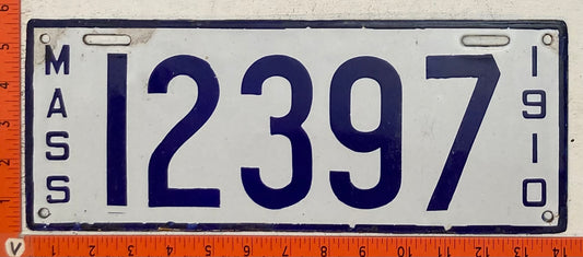 1910 Massachusetts #12397 Passenger License Plate