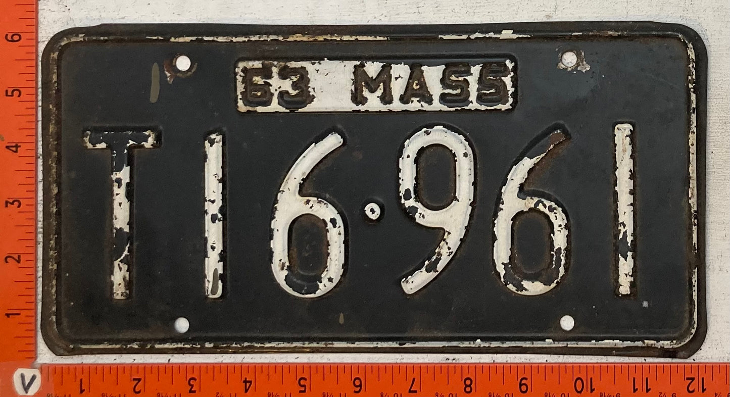 1963 Massachusetts #T16-961 Passenger License Plate