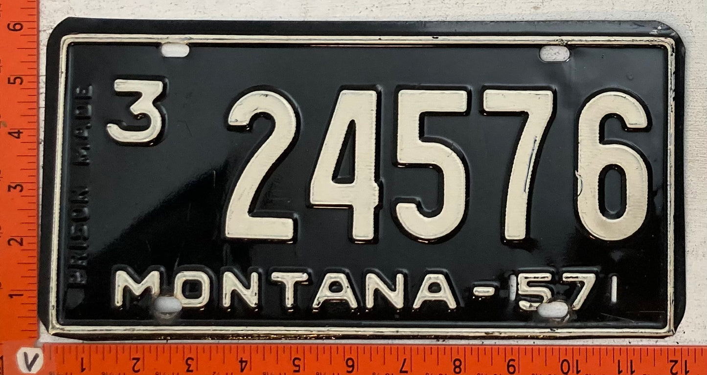 1957 Montana #3 24576 Passenger License Plate