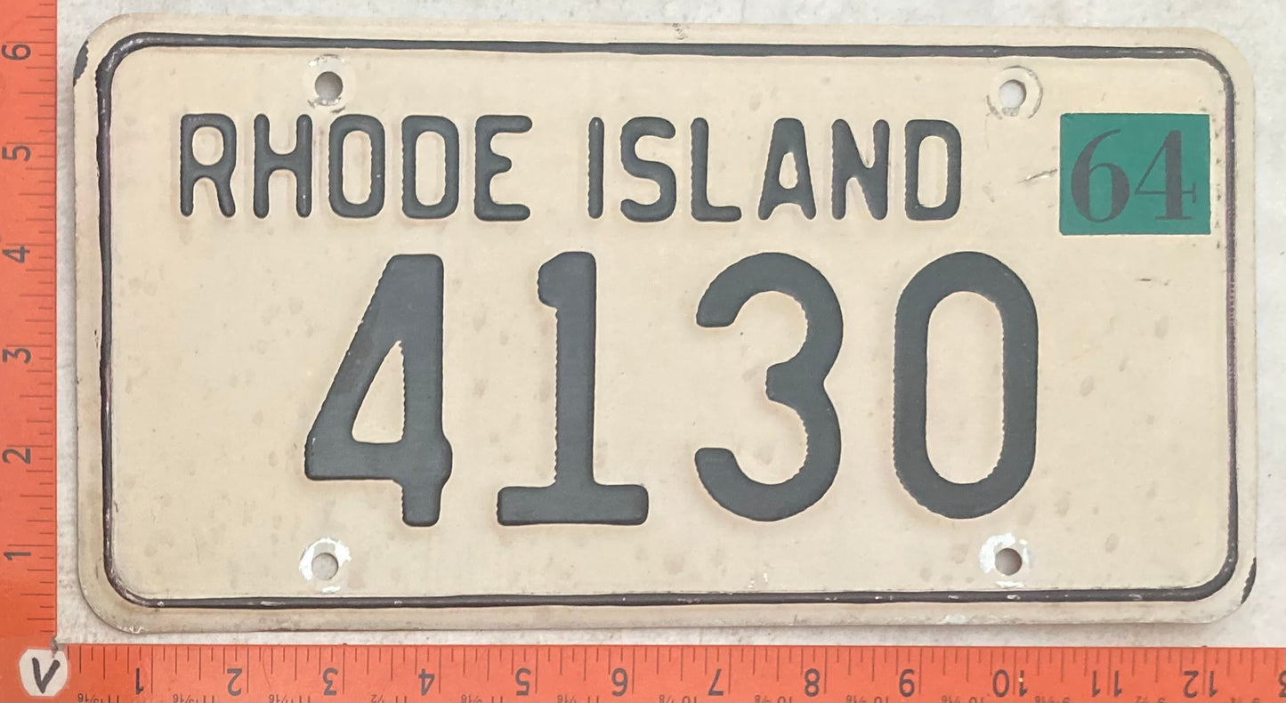 1964 Rhode Island #4130 Passenger License Plate