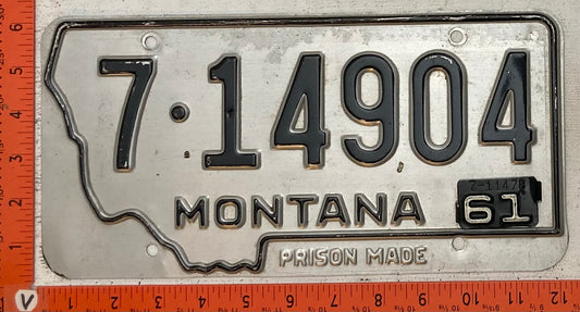 1961 Montana #7-14904 Passenger License Plate