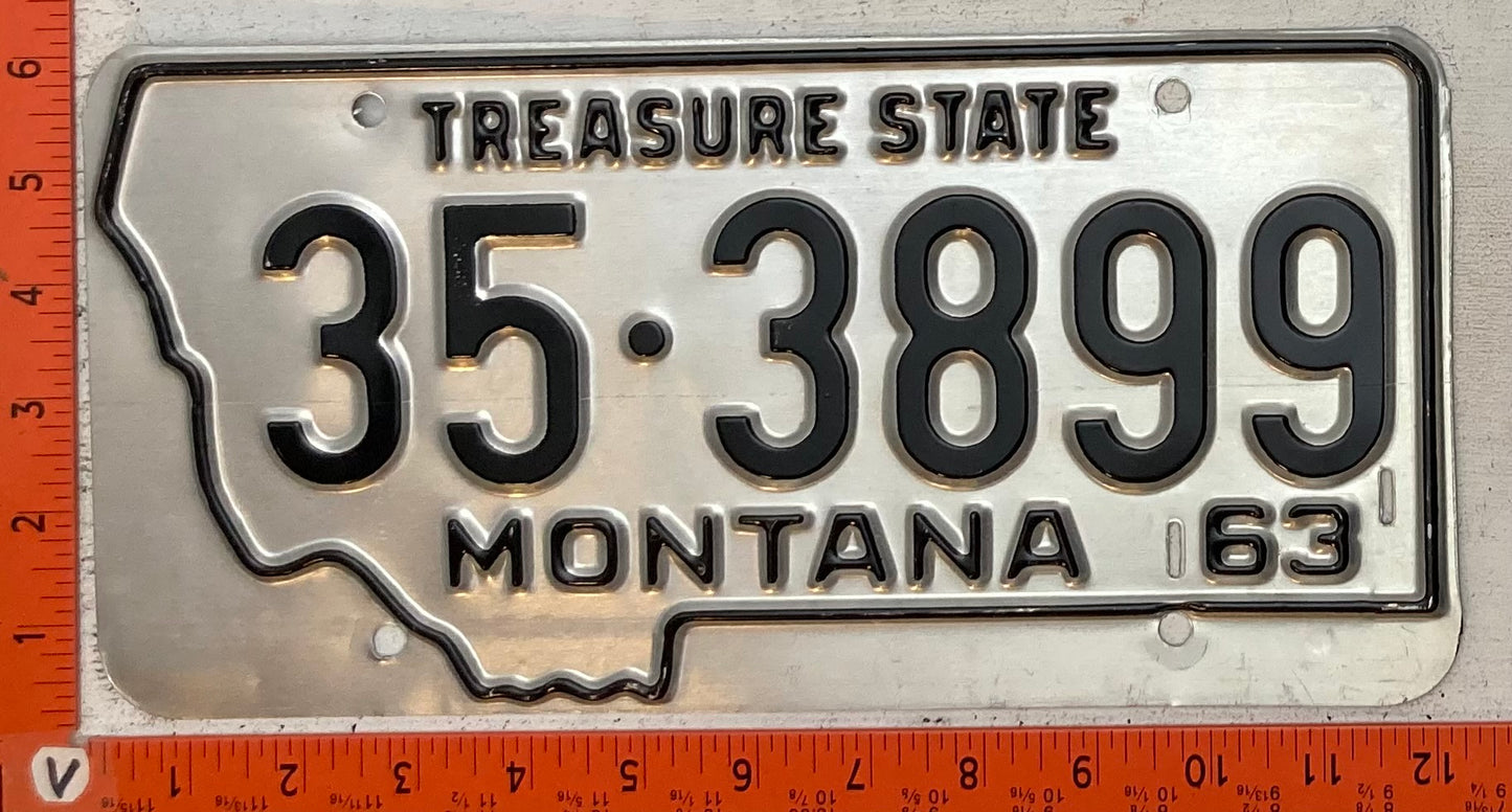 1963 Montana #35-3899 Passenger License Plate