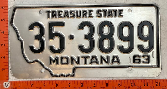 1963 Montana #35-3899 Passenger License Plate