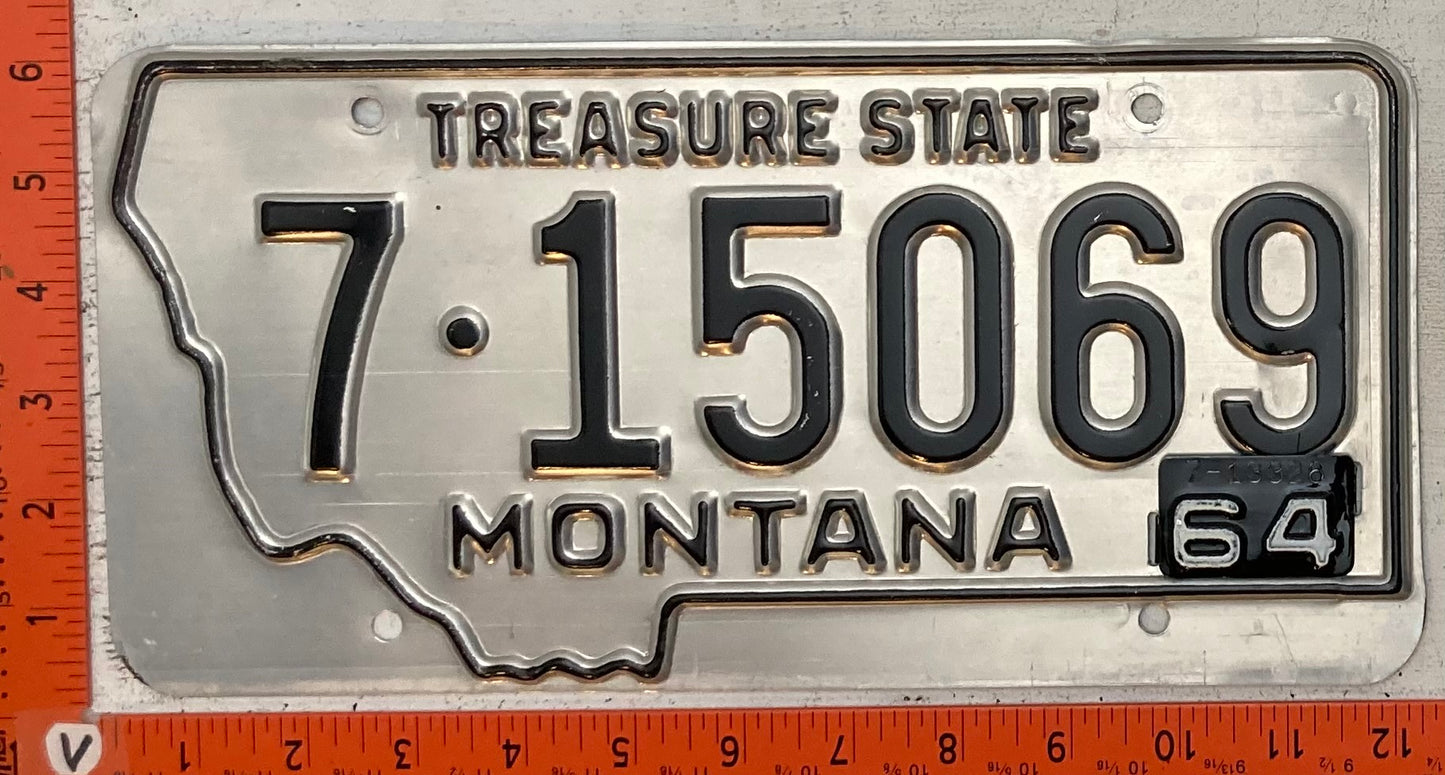 1964 Montana #7-15069 Passenger License Plate