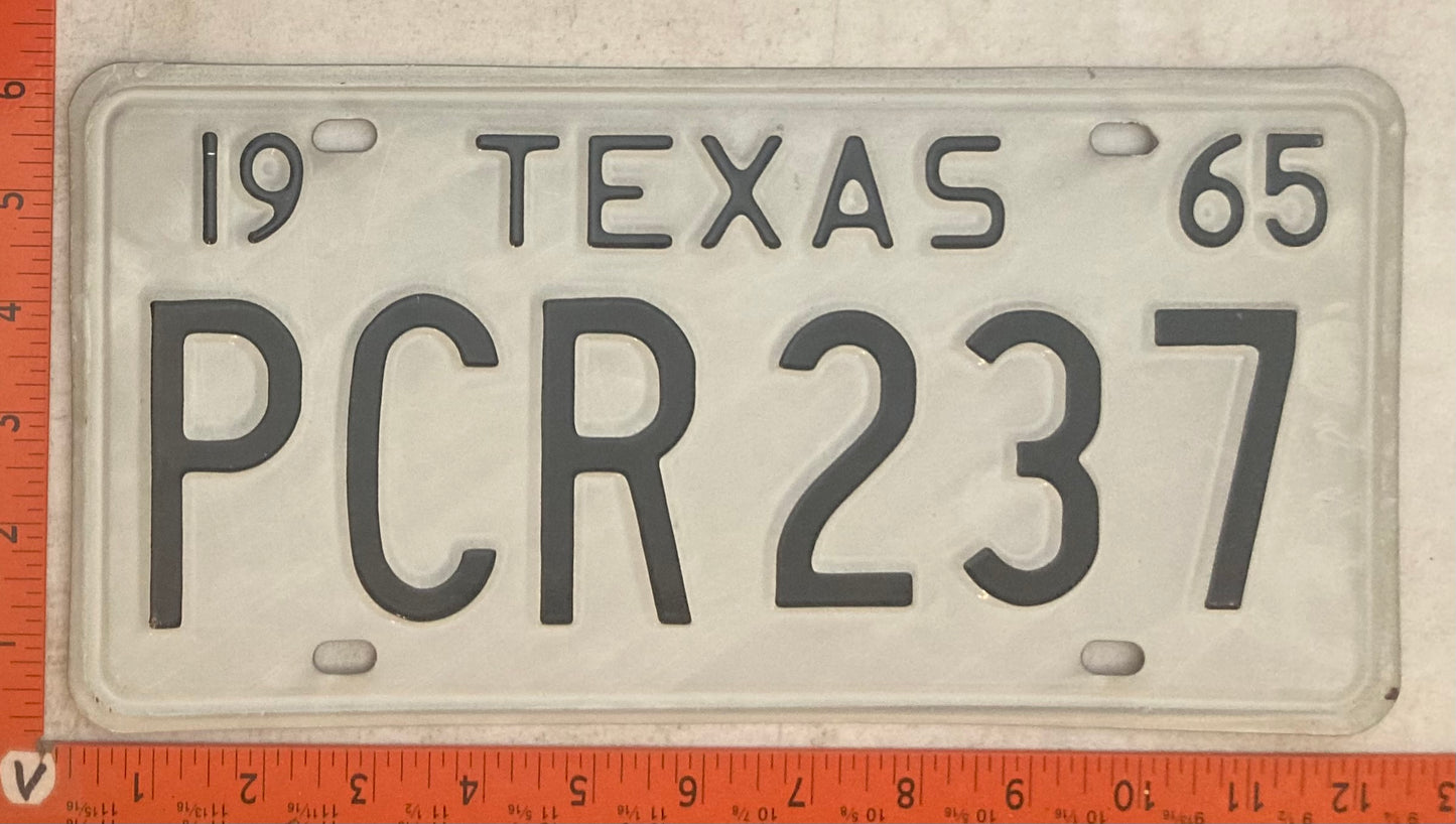 1965 Texas #PCR237 Passenger License Plate