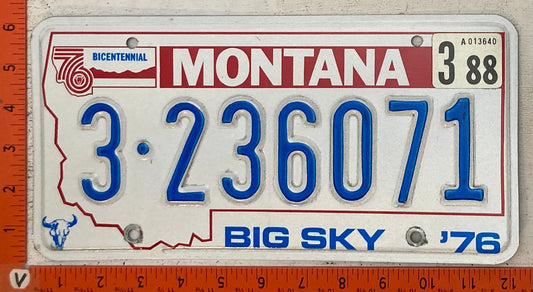 1988 Montana #3-236071 Passenger License Plate