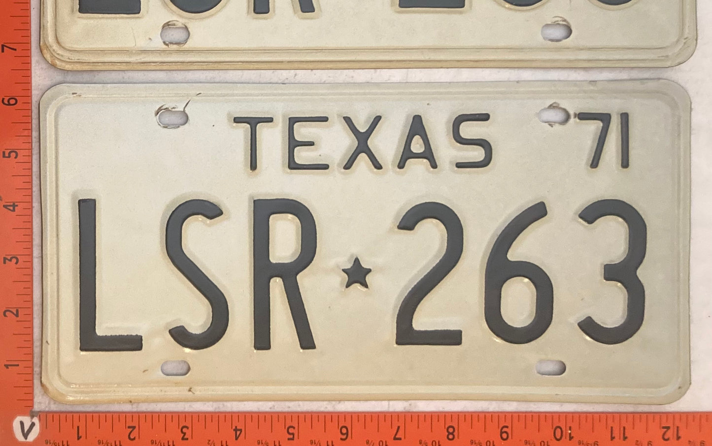 1971 Texas #LSR 263 Passenger License Plate (Pair)