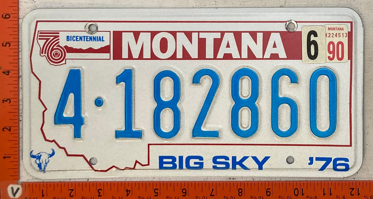 1990 Montana #4-182860 Passenger License Plate