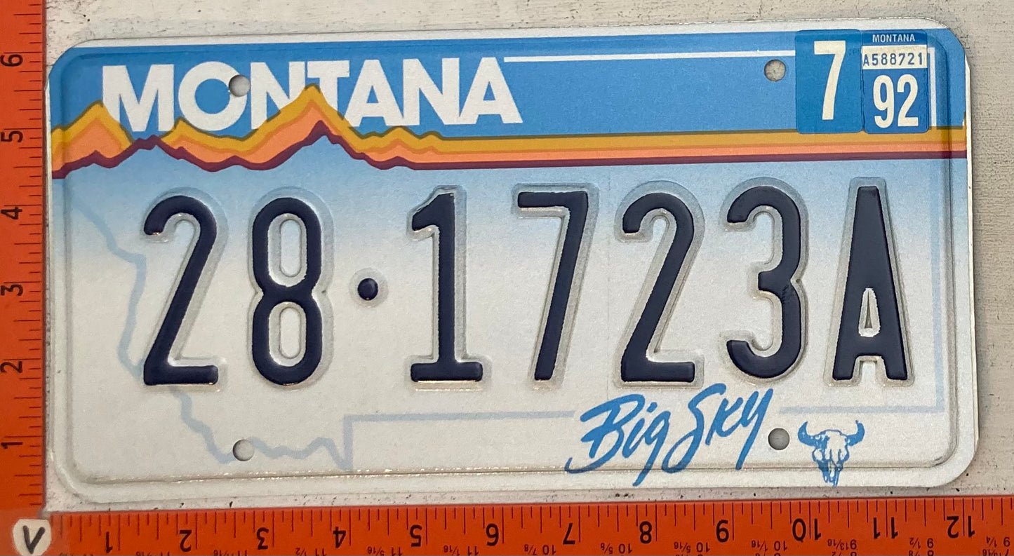 1992 Montana #28-1723A Passenger License Plate