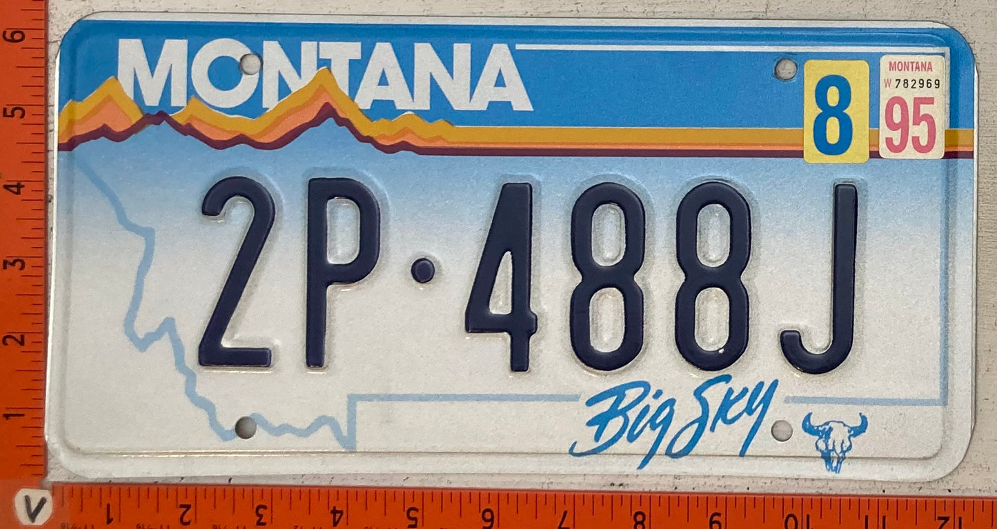 1995 Montana #2P-488J Passenger License Plate