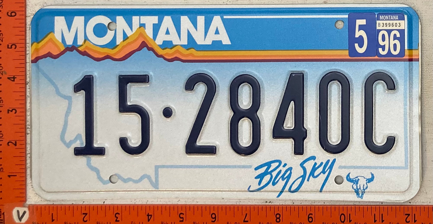 1996 Montana #15-2480C Passenger License Plate