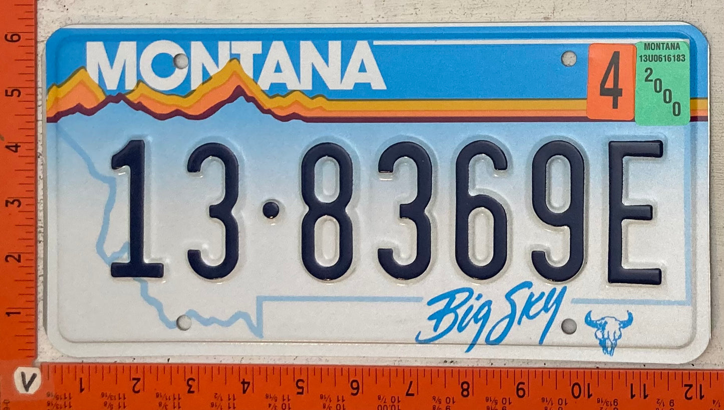 2000 Montana #13-8369E Passenger License Plate