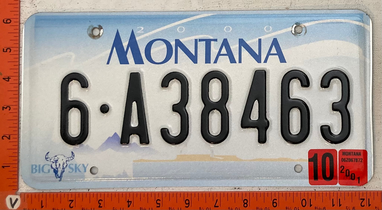 2001 Montana #6-A38463 Passenger License Plate